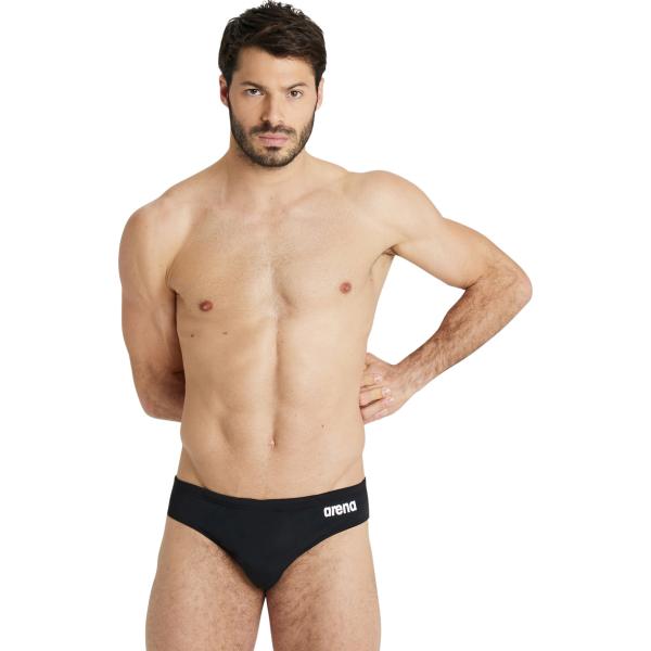 M Team Swim Briefs Solid Black-White