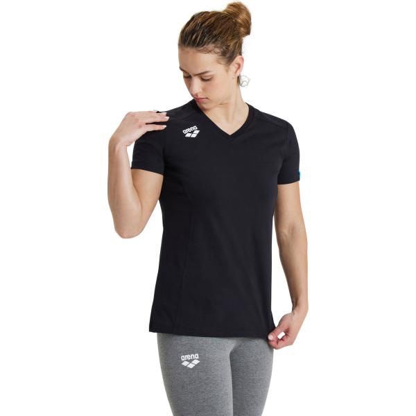 W Team T-Shirt Cotton Panel Blac