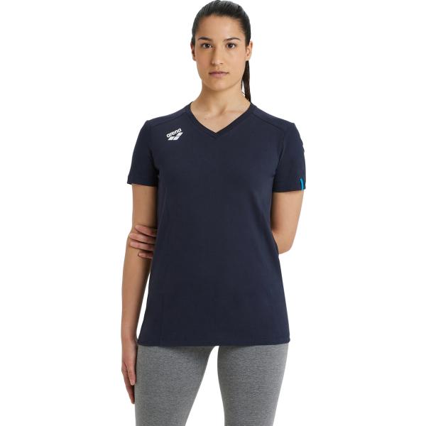 W Team T-Shirt Cotton Panel Navy