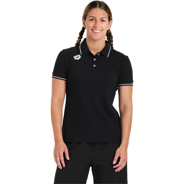 W Team Poloshirt Solid Cotton Blk