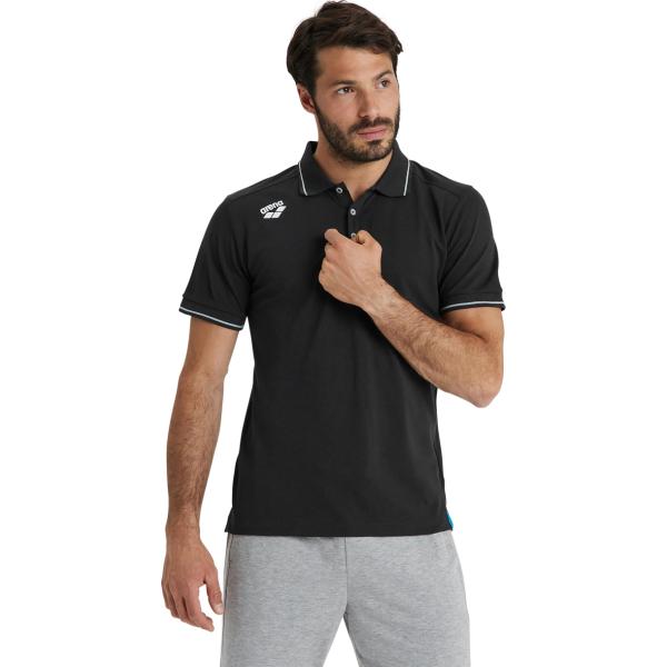 Team Poloshirt Solid Cotton Black