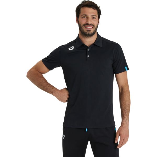 Team Poloshirt Solid Blac