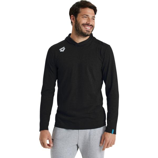 Team Hooded Long Sleeve T-Shirt Panel Blk