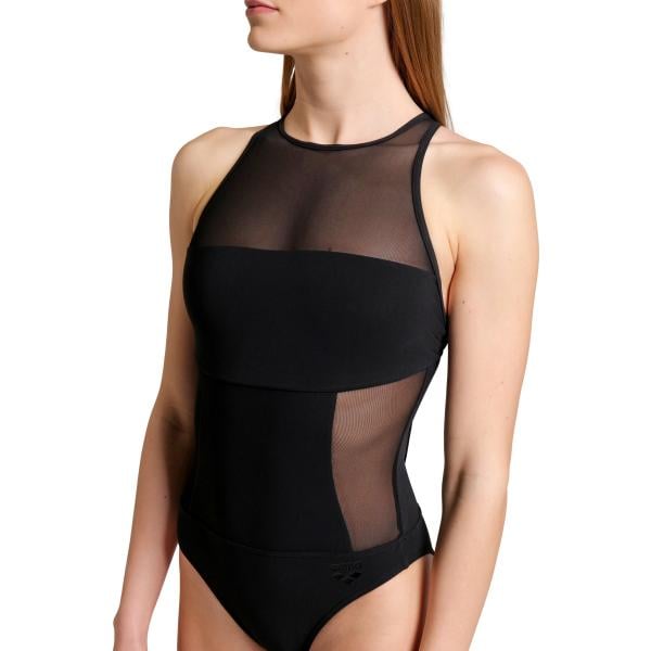 W Mesh Panels Swim Pro Back Black