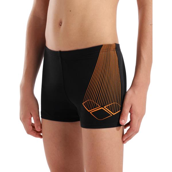 B Arena Bright Swim Short Black-Team Orange