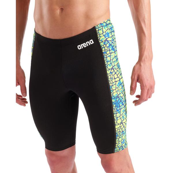 M Snakeskin Swim Jammer Black-Green Multi