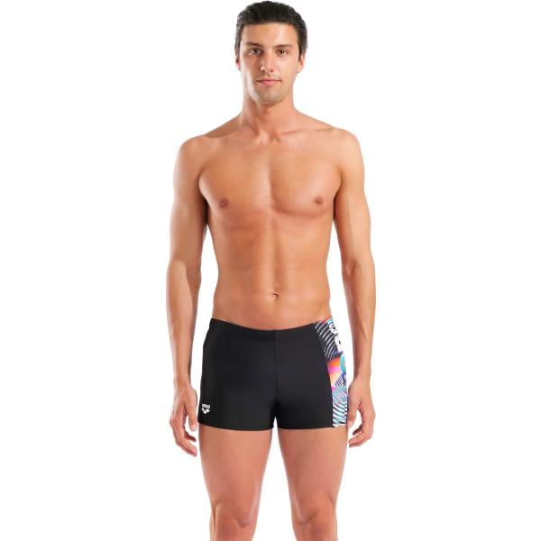 M Lit Logo Swim Short Black-Multi