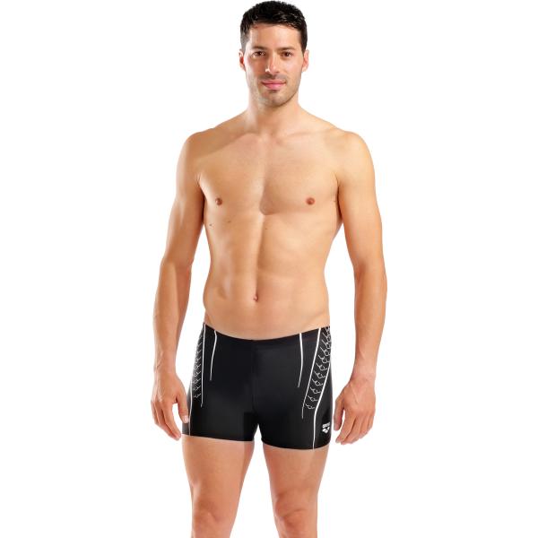 M Double Graphic Swim Short Black-White