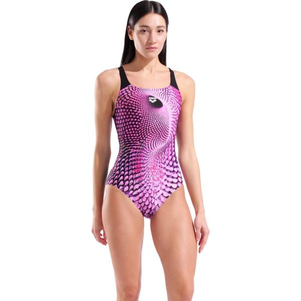 W Peacock Swim Pro Back Multi Pink-Black